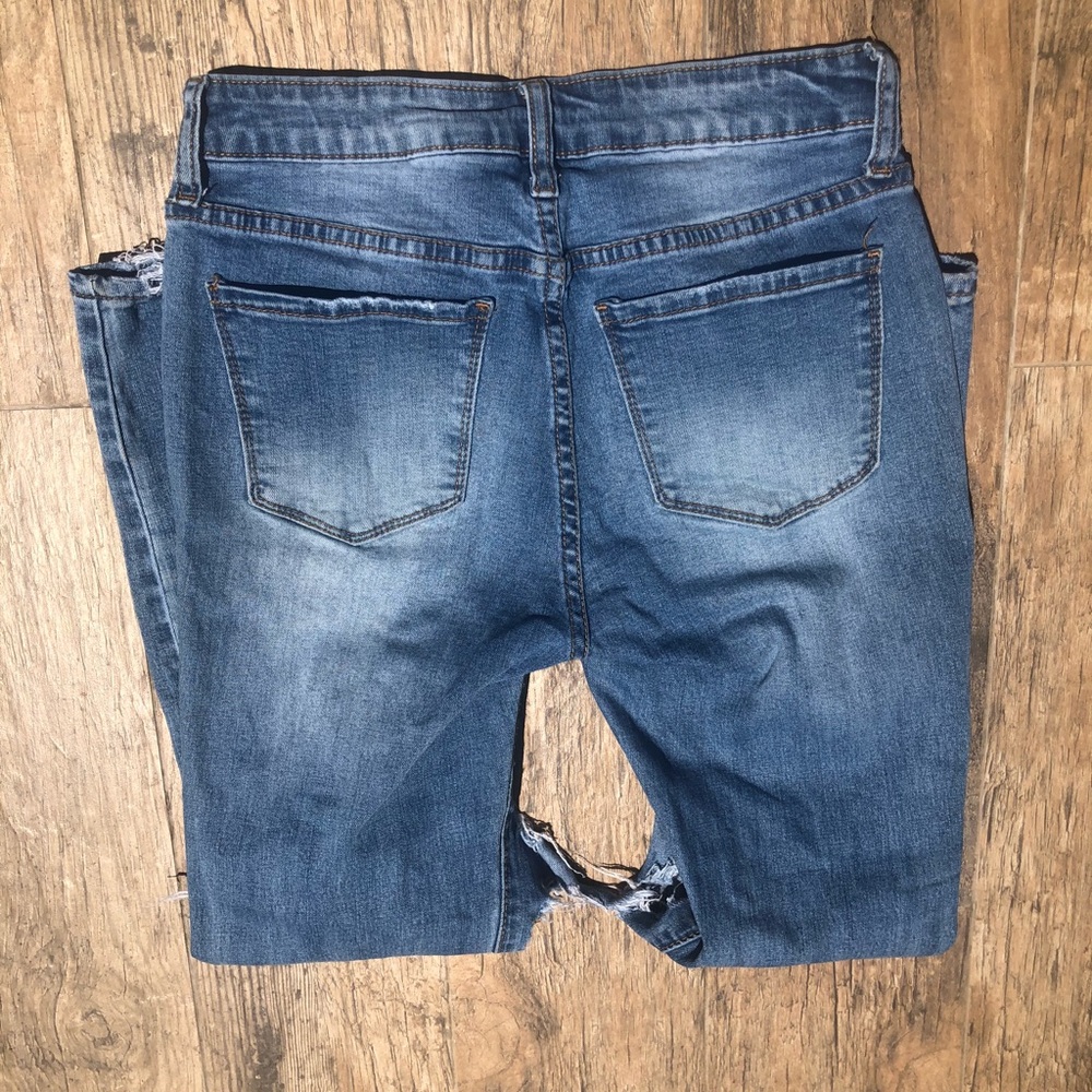 Blue Washed Ripped Jeans - Picture 2 of 4